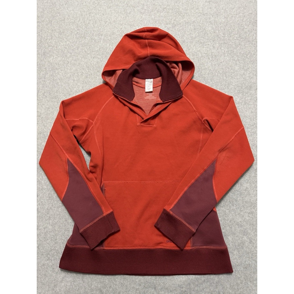 Patagonia Women's Axuwool Pullover Hoody Orange VTG Y2K Size Small